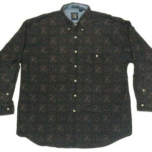 Vintage Salty Dog Weathered Poplin Paisley Button